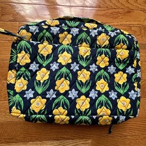 Vera Bradley travel toiletries storage and makeup organizer-daffodil print